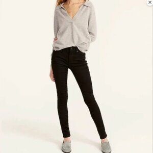 J. Crew 9" High Rise Toothpick Very Black Jeans Size 26 #2108